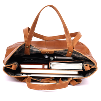Sac à main en cuir souple de qualité supérieure avec poche zippée, design léger, parfait pour un usage décontracté et professionnel, disponible à la vente
