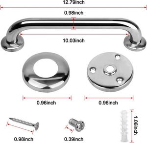 Barras de Apoyo Plegables Antideslizantes de Acero Inoxidable WEKIS de 16 Pulgadas para Inodoro y Baño, Uso Hospitalario, Garantía de 5 Años - Product Image 1