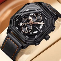 Montre homme Crrju 2314 décontractée, calendrier complet, luxe, lumineuse, étanche 30 m, chronographe quartz, mode.