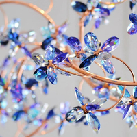 Ornement de branche de fleur en cristal Décoration de maison Fleur de cristal artificielle Tige Décoration de mariage de table