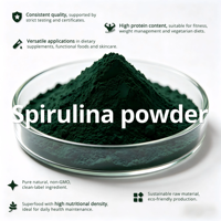 Poudre de spiruline de qualité alimentaire, extrait végétal, production éco-responsable et durable avec échantillons gratuits et emballage en bouteille