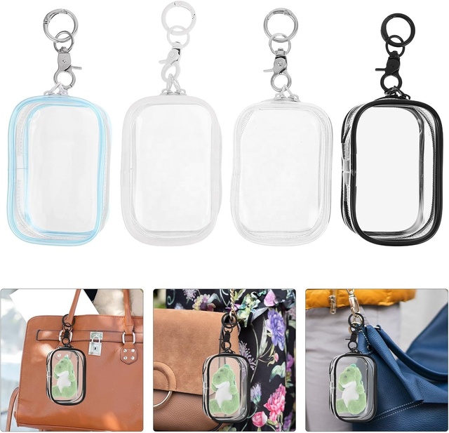 Fashion Doll Figures PVC Blind Box Case Clear Display Fashion-Style Zipper Closure Letter Pattern Small Big Sizes