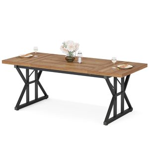 Meubles de <span class=keywords><strong>salle</strong></span> à <span class=keywords><strong>manger</strong></span> Pieds en bois et métal robustes pour table à <span class=keywords><strong>manger</strong></span> Ensemble de chaises rectangulaires pour <span class=keywords><strong>6</strong></span> <span class=keywords><strong>personnes</strong></span> - Product Image 6