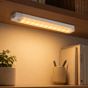 Rechargeable <b>Motion</b> <b>Sensor</b> <b>LED</b> <b>Cabinet</b> <b>Light</b> 3 Color Temperature Dimmable Wireless Under <b>Cabinet</b> Lamp Type-C Charging - Product Image 1