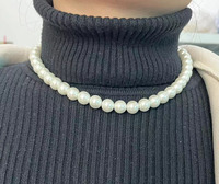Collier ras de cou en perles de coquillages naturelles rondes Zooying 4 mm 6 mm 8 mm 10 mm 12 mm pour femmes