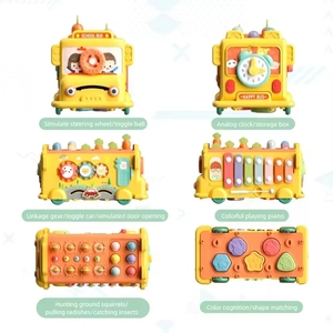 Educazione della prima infanzia e <span class=keywords><strong>puzzle</strong></span> per neonati e bambini piccoli multifunzionali gioco del topo di terra a sei lati giocattoli per autobus per bambini - Product Image 3