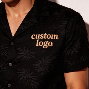 Conjunto de Bikini Negro Hawaiano para Pareja, Traje de Baño para Ella y Él, Camisa y Pantalones Cortos de Playa para Hombre, Proveedor de Marca Privada - Product Image 2