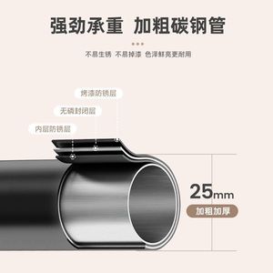 Double Layer <b>Clothes</b> <b>Rack</b> Metal Floor Standing With Storage Shelf For Bedroom Home Dormitory Use 1.0M 1.2M 1.5M Multifunctional - Product Image 4