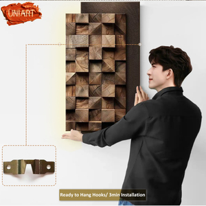 UNIART Premium 3D Relief Sandstone Minimalista LED Luminous Interior Geométrica De Madeira <span class=keywords><strong>Wall</strong></span> Art para Home Hotel Corredor Pendurado - Product Image 5