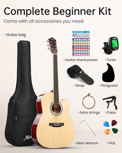 <span class=keywords><strong>Guitarra</strong></span> Acústica de 41 Pulgadas al por Mayor, Kit de Iniciación para Principiantes, <span class=keywords><strong>Guitarra</strong></span> Acústica de Tamaño Completo con Funda, Afinador y Capo para Adultos y Adolescentes - Product Image 6