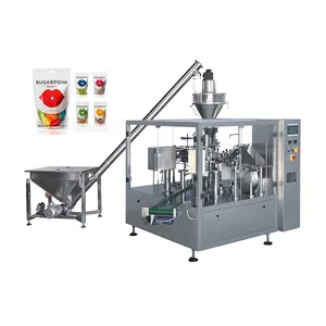 Automatic rotary zipper stand up giving premade pouch pepper powder packing machine