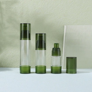 Calidad 15ml 30ml 50ml Botella de bomba sin aire <span class=keywords><strong>verde</strong></span> <span class=keywords><strong>militar</strong></span> de plástico para Esencia de loción de crema - Product Image 4