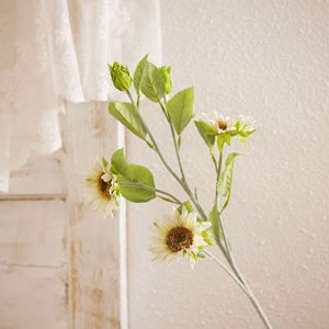 Bouquet de fleurs artificielles de tournesol blanc fait main Tsubaki House pour mariage, décoration intérieure, style INS - Product Image 3