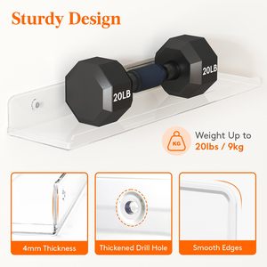 Estantería de Pared Personalizada, Estantes Flotantes de Acrílico Transparente, Organizador para Dormitorio, Baño, Cocina, Almacenamiento - Product Image 4