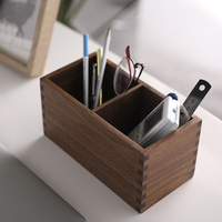 Vente en gros Boîte de rangement de bureau en noyer Table d'appoint de salon Boîte de rangement pour télécommande Organisateur de bureau Porte-stylo