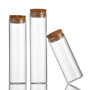 Bocaux de rangement en verre transparent 15 ml, tubes à essai cylindriques vides avec <span class=keywords><strong>bouchon</strong></span> en liège, épaisseur 1,5 cm, sérigraphiés - Product Image 1