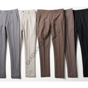 Pantalones chinos ajustados con logotipo personalizado para hombre, pantalones informales de negocios de color sólido con patrón recto, muy recomendable - Product Image 6