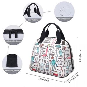 Travel Nurse Bag <b>Insulated</b> <b>Lunch</b> Bags Women Cartoon Nurse Print Food Case School Cooler Warm Bento <b>Box</b> for Kids - Product Image 3