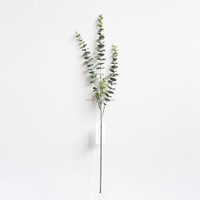 Vente Flash RTS – Branche d'eucalyptus artificielle toucher réel, feuilles vertes, tige en soie, décoration de bureau pour Halloween, recyclable