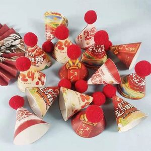 Birthday Party Hats <b>Paper</b> <b>Red</b>/Yellow/Green Festive Style Christmas Birthday Party 15 Per Pack - Product Image 3