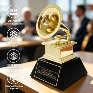 Trofeo Musical de Metal Personalizado, Copa, Recuerdo, Premio, Réplica, Placa Temática y Set de Medallas para la Gala Anual de la Competencia de Canto - Product Image 2