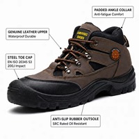 Chaussures de sécurité en cuir marron AIMVVSEC avec embout en acier et protection anti-perforation pour l'hiver, bottes de travail pour l'usine et la construction, vente en gros, logo personnalisé