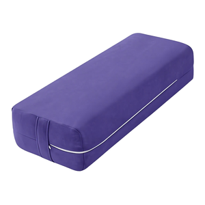 Yoga Bolster <b>Rectangular</b> <b>Cushion</b> Purple Cotton Canvas Washable 27x10x5.5 Inches for Yoga Exercise and Meditation Support - Product Image 1