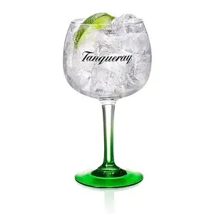 Crystal Gin Glasses Green Stem Green Bottom Lead Free Crystal Branded Gin Tonic Beer Glass