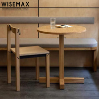 Meubles WISEMAX, design simple, meubles commerciaux, table à manger en chêne massif, table ronde pour café, restaurant, hôtel