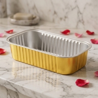 Moules à pâtisserie rectangulaires en aluminium de 200 ml avec couvercles en PP, mini moules à pain en aluminium colorés, boîtes à emporter de qualité alimentaire pour desserts et gâteaux