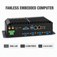 Computadora Industrial Integrada Sin Ventilador YCT, 6 Puertos COM RS232 RS422 RS485, 2 Puertos Gigabit LAN para Inspección por Visión Artificial y Automatización
