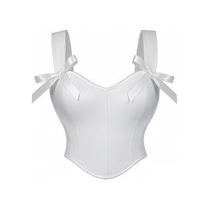 Corset <span class=keywords><strong>Bustier</strong></span> Amincissant pour Femme avec Lacets et Baleines, Effet Gainant Abdominal, Sculptant Poitrine et Taille, Hauts Effet Pétale - Product Image 2