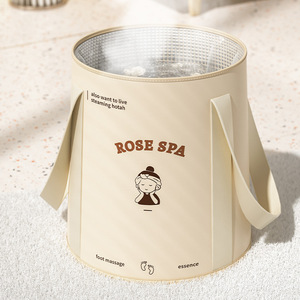 Rose Spa Foldable Foot Bath Bucket 10-15L Portable Deep Calf Length Foot Massage Basin Household Use - Product Image 1