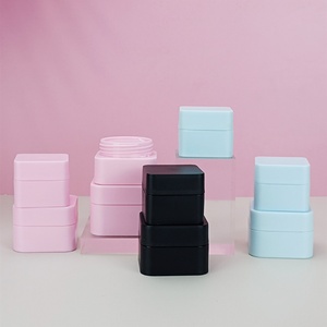 Square Cosmetic Packaging Gel Storage Container 5g 10g 20g 30g 50g Pink White Blue Black <b>Empty</b> PP Plastic Cream <b>Jar</b> - Product Image 3