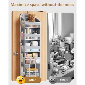 Organizador para Colgar Sobre la Puerta, 18 Compartimentos, Almacenamiento para Bebés, Gris, Tela No Tejida, para Colgar Detrás de la Puerta, Ropa de Bebé - Product Image 4