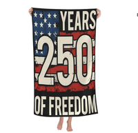Serviette de plage absorbante personnalisée à thème patriotique Aigle américain 250e anniversaire pour l'été – Promotion et vente en gros