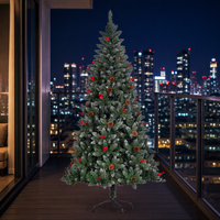 Sapin de Noël géant en PVC durable, lumières LED blanc chaud, indice de protection IP44, longueur 210 cm, multifonctionnel