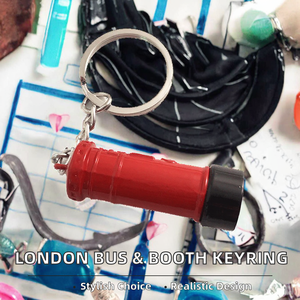 Porte-clés miniature en métal et plastique, modèle de bus rouge et cabine téléphonique de Londres, souvenir de l'Angleterre, cadeau tendance - Product Image 2
