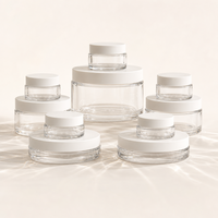 Pot de voyage mini vide en plastique PS transparent, écologique, 5g, 10g, 15g, pour baume à lèvres, crème contour des yeux, échantillon cosmétique, avec bouchons