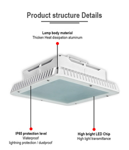 Projecteur LED 100-200W pour auvent, étanche IP65, garantie 5 ans, température de couleur 3000-6500K, pour station-service, entrepôt, aménagement paysager - Product Image 6