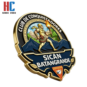 Pin de Solapa de Metal Esmaltado Personalizado de Fábrica con 20 Años de Experiencia, Insignia del Club de Conquistadores Sican Batangrande - Product Image 3