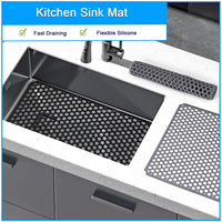 Tapis de protection d'évier en silicone personnalisé, tapis antidérapant pour évier de cuisine et bar, filet de drainage antidérapant pour vaisselle de cuisine