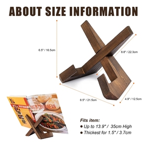 Support de livre de cuisine en bois support de livre de <span class=keywords><strong>recettes</strong></span> pour présentoir étagère de livres de cuisine de ferme pour comptoir de cuisine - Product Image 6