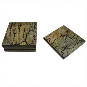 Rustic Handmade Wooden <b>Coasters</b> with Lichtenberg Fractal Burn Square Wood <b>Drink</b> <b>Coaster</b> Set for Coffee Tea Cups, Stylish Home - Product Image 2