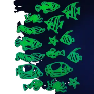 工艺热带观赏鱼夜光贴纸小丑鱼夜光墙荧光海洋世界学生自习室