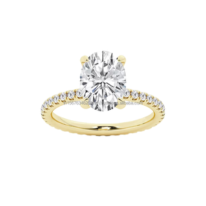 Anillo de estilo vintage de oro de 14 quilates con corte ovalado creado en laboratorio IGI/GIA, Diamante cultivado en laboratorio para compromiso o boda de mujer - Product Image 1