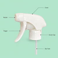 Pulvérisateur à gâchette PP 28 mm anti-déversement réutilisable à brume fine pour nettoyant de cuisine, désodorisant et bouteilles ménagères