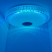 Plafonnier LED RGB intelligent avec haut-parleur Bluetooth, application et télécommande, changement de couleur, chambre d'enfant, salle de bain, blanc, 30 cm