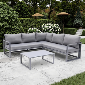 Moderno al aire libre muebles de hotel esquina chaise lounge sofá conjunto para sala de estar patio Parque uso - Product Image 5