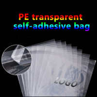 Sacs auto-adhésifs transparents en PE avec logo personnalisé, LDPE recyclable, auto-scellants pour vêtements, emballage e-commerce, OEM, vente en gros